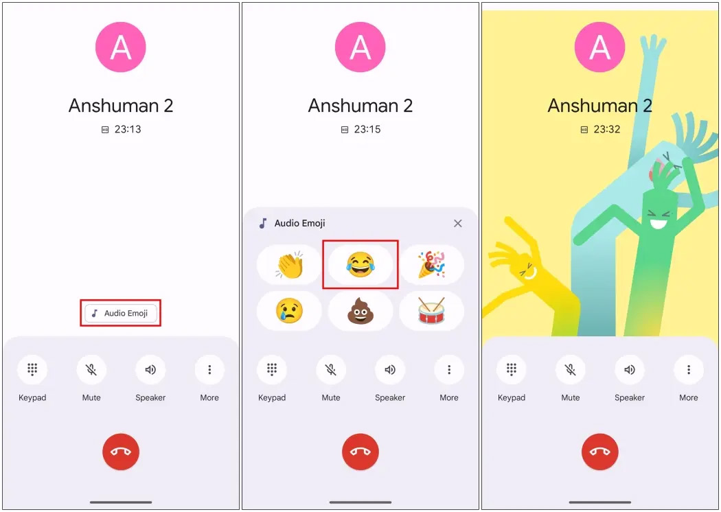Sử dụng emoji âm thanh