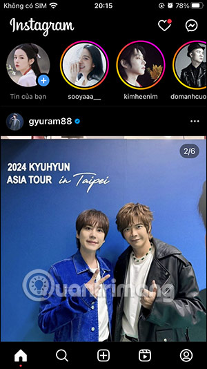 Giao diện Instagram