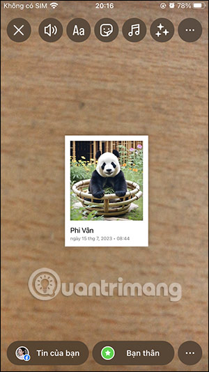 Giao diện Story