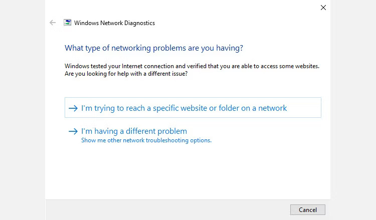 Network Troubleshooter Windows 10