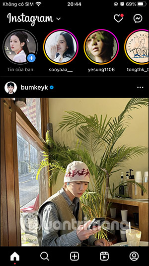 Giao diện Instagram