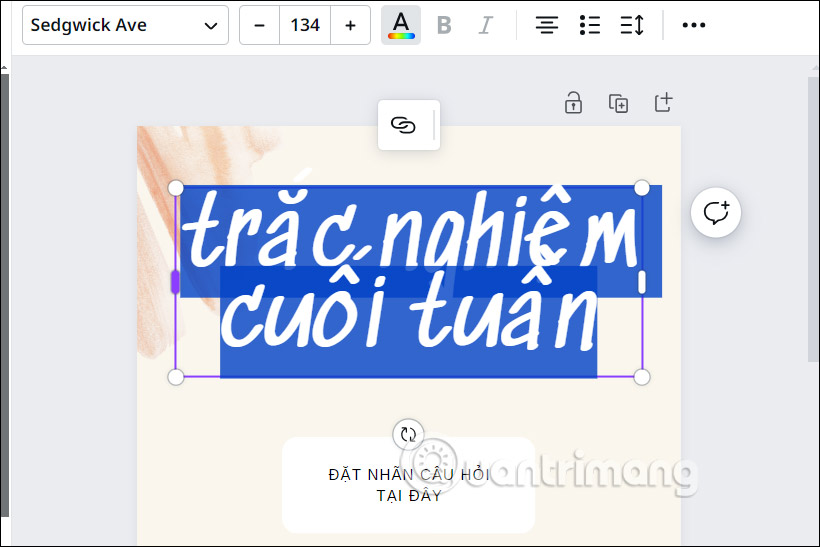 Điền câu hỏi trắc nghiệm trên Canva