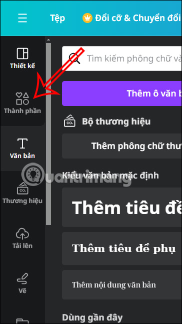Thành phần trên Canva
