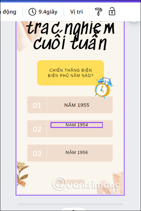 Tạo câu hỏi trắc nghiệm trên Canva