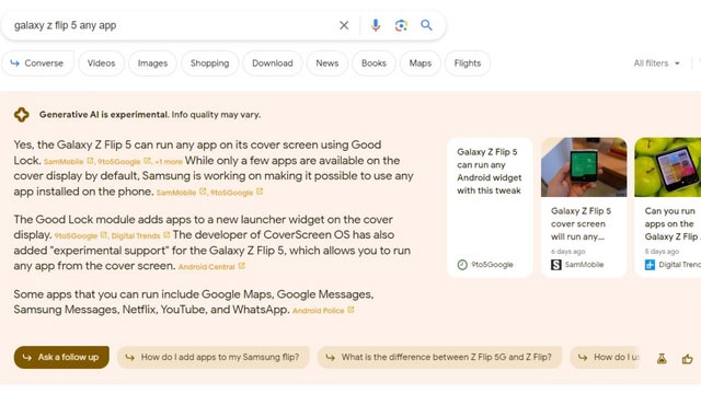 Một ví dụ về cách công cụ tìm kiếm của ChatGPT hoạt động như thế nào.