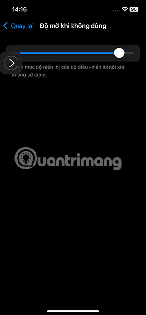 Chỉnh độ mờ biểu tượng điều khiển