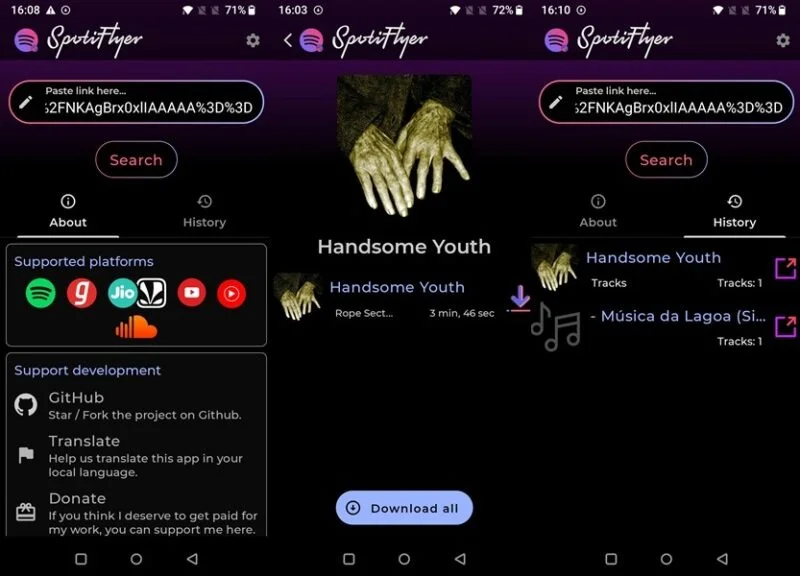Tổng quan về giao diện ứng dụng SpotiFlyer.