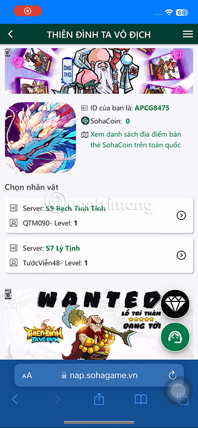 giftcode thien dinh ta vo dich