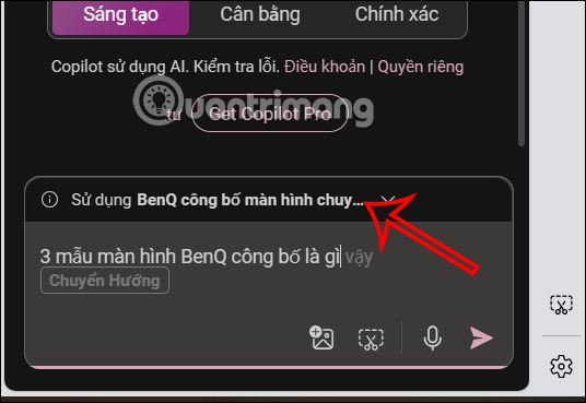 Sử dụng nguồn trang web đang mở trên Copilot