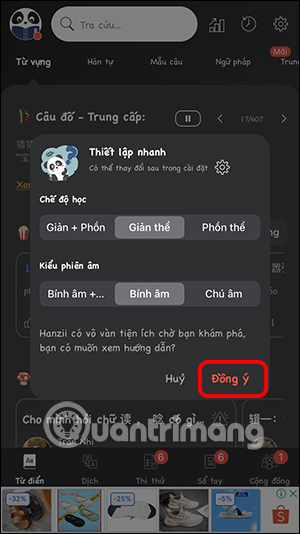 Thiết lập nhanh