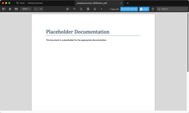 PDF Expert với file PDF đã mở