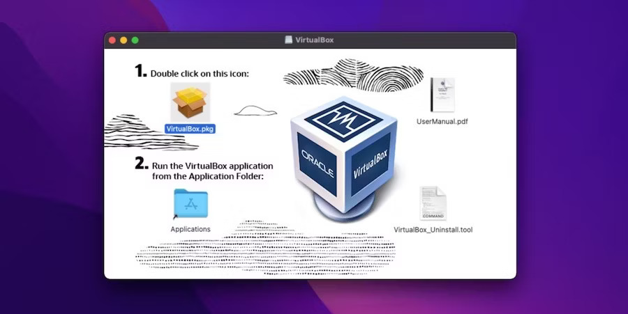 Trình cài đặt VirtualBox chạy trên macOS