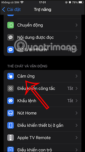 Cảm ứng trên iPhone