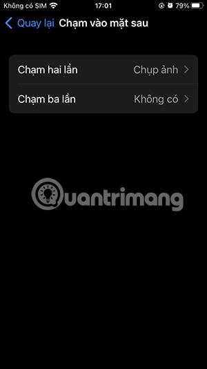 Chạm vào mặt sau iPhone