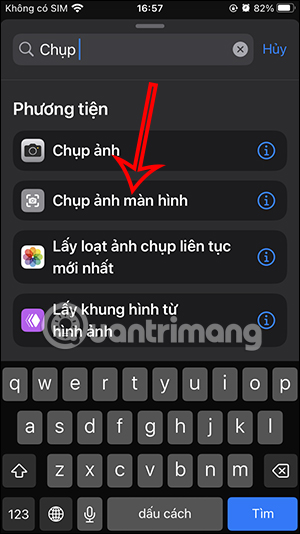 Tác vụ chụp ảnh màn hình