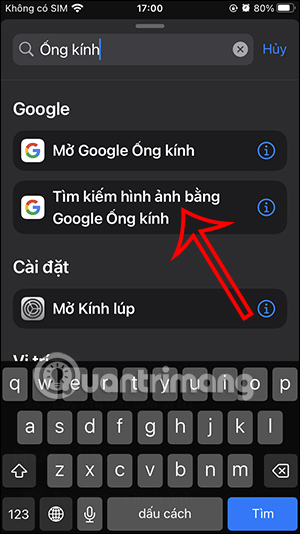 Tìm kiếm hình ảnh bằng Google Ống kính