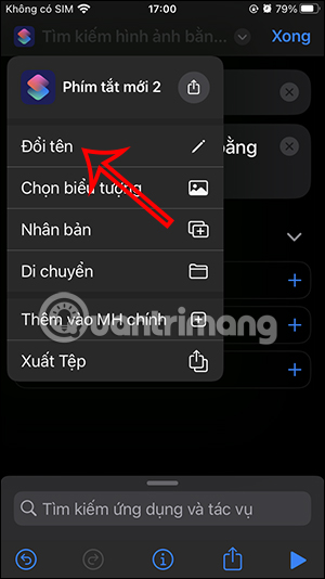 Đổi tên phím tắt trên iPhone
