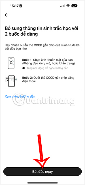 Hướng dẫn bổ sung sinh trắc học Techcombank Mobile