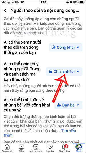 Ẩn Fanpage theo dõi