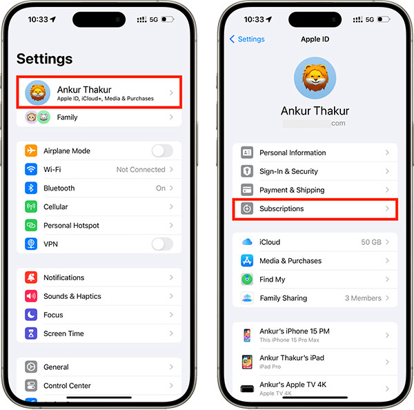 Xem gói ứng dụng đăng ký trên App Store