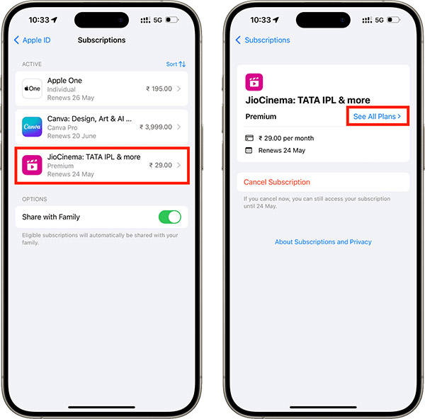 Danh sách gói ứng dụng đăng ký trên App Store