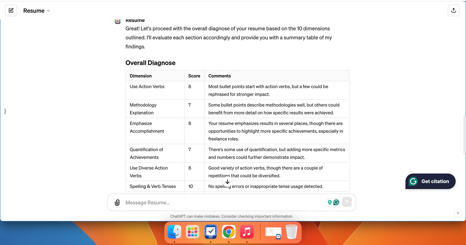Plugin Resume by jobbright.ai cung cấp phản hồi về sơ yếu lý lịch