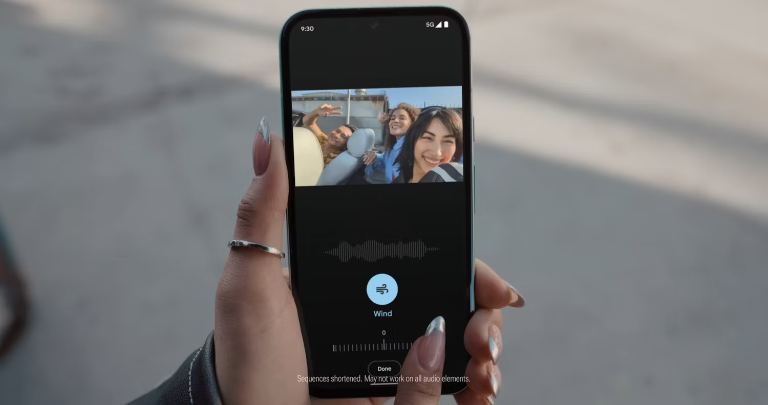 Pixel 8A hiển thị công cụ Audio Magic Eraser