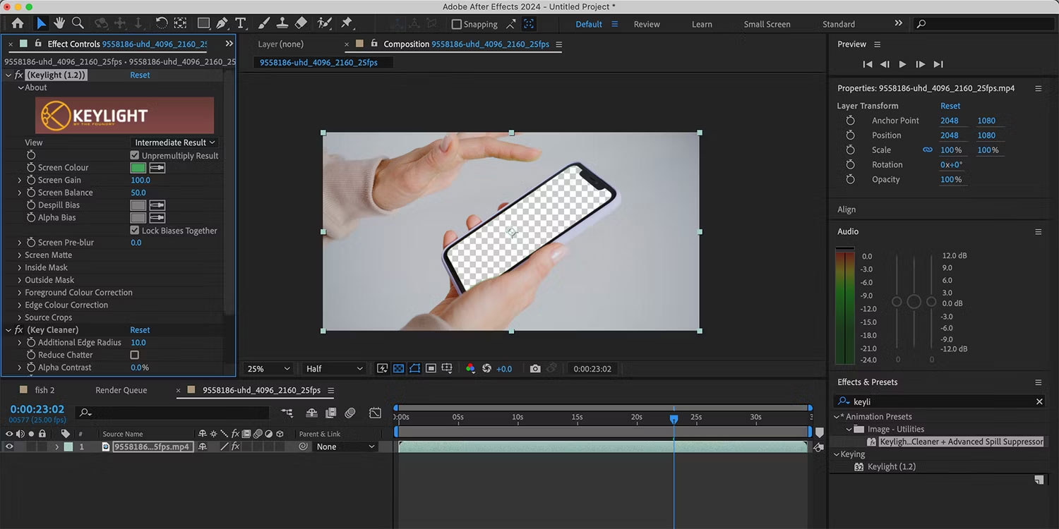 Phông xanh của After Effects