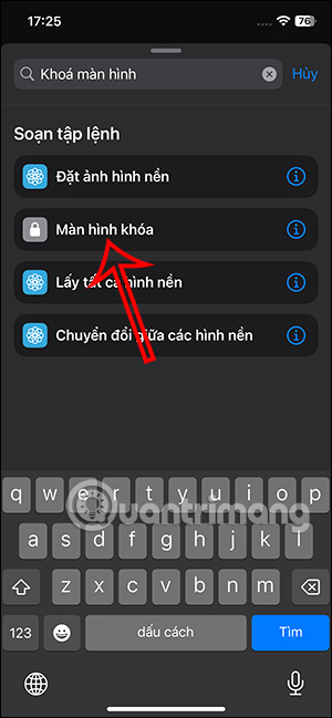 Tác vụ khóa màn hình iPhone