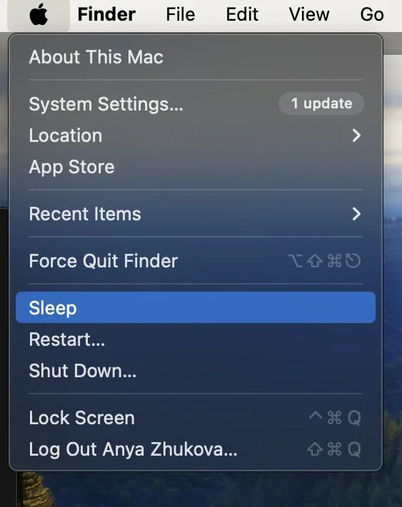 Đặt máy Mac vào chế độ Sleep
