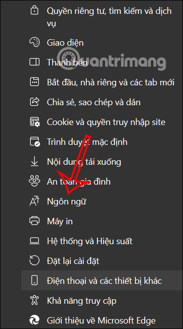 Chỉnh ngôn ngữ trên trình duyệt Edge 