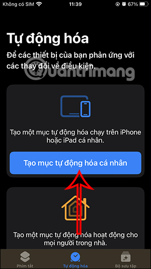 Tạo mục tự động hóa trên iPhone