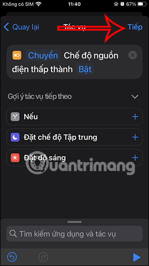 Tác vụ tự động trên iPhone