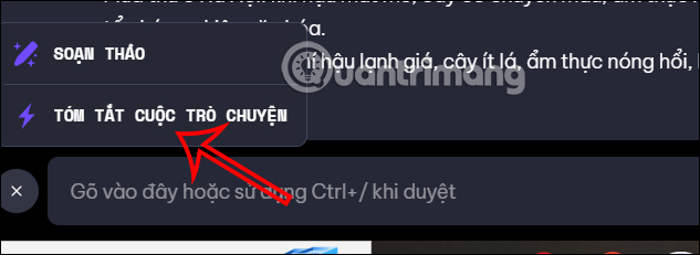 Tùy chọn trên Opera Aria