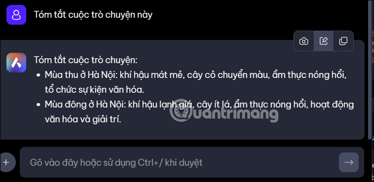 Tóm tắt hội thoại trên Opera Aria