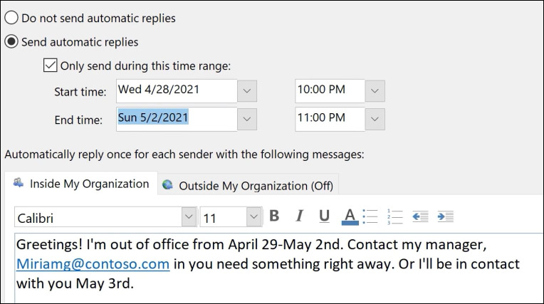 Email trả lời tự động trên Outlook 