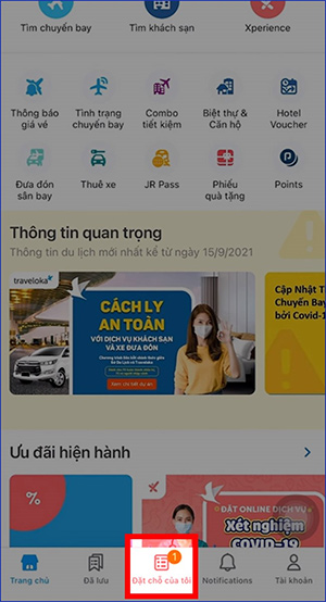 Đặt chỗ trên Traveloka