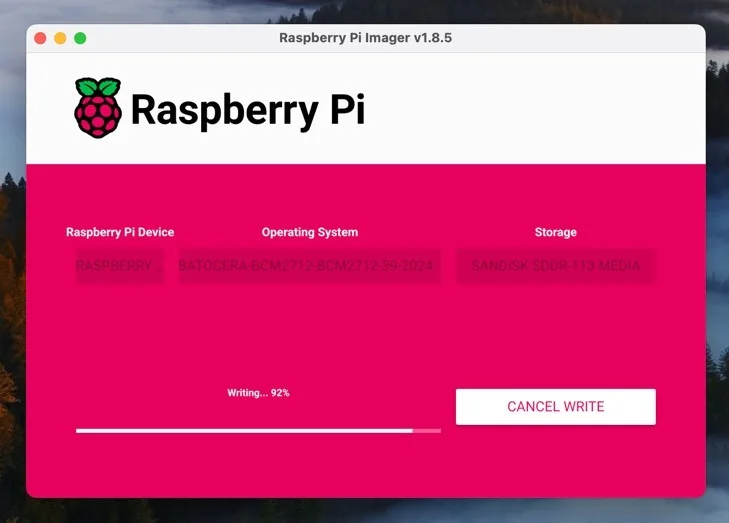Đợi Raspberry Pi Imager hoàn tất