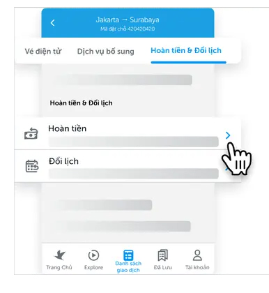 Hoàn vé trên Traveloka