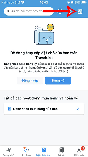 Giao dịch hoàn thành trên Traveloka