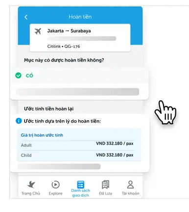 Hoàn tiền vé máy bay trên Traveloka