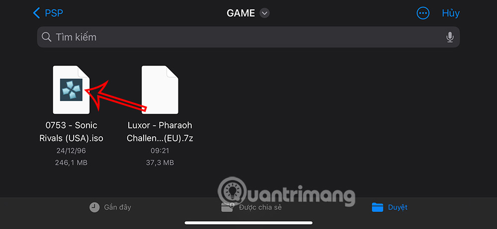 Mở file ISO trên PPSSPP