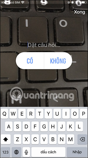 Nhập câu hỏi thăm dò ý kiến Story Facebook