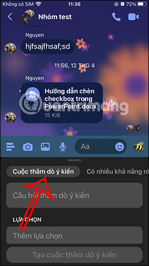 Cuộc thăm dò ý kiến nhóm Messenger