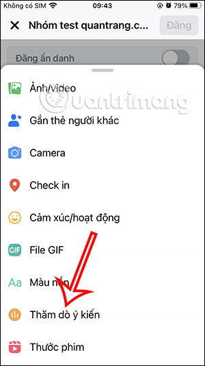 Thăm dò ý kiến nhóm Cách bật đăng ẩn danh nhóm Facebook