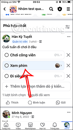 Xem người tham gia cuộc thăm dò nhóm Facebook