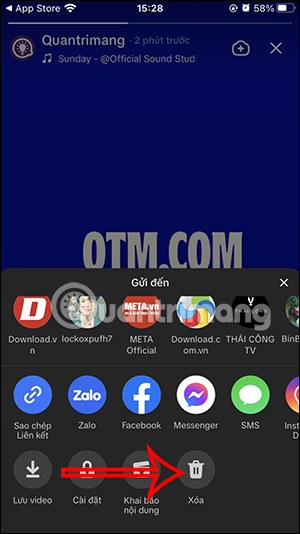 Chọn xóa nhật ký trên TikTok