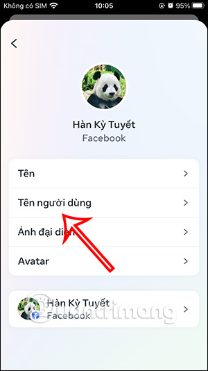 Tên người dùng Facebook