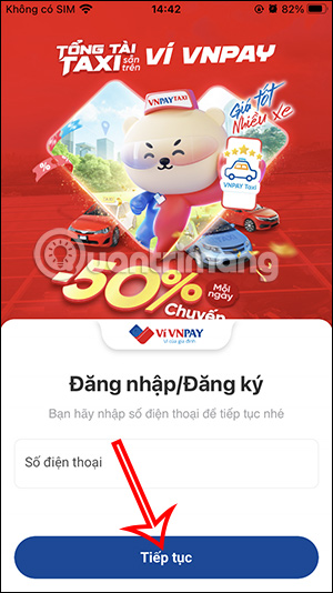 Điền số điện thoại đăng ký VNPAY