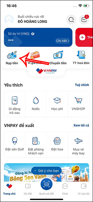 Nạp tiền vào ví VNPAY
